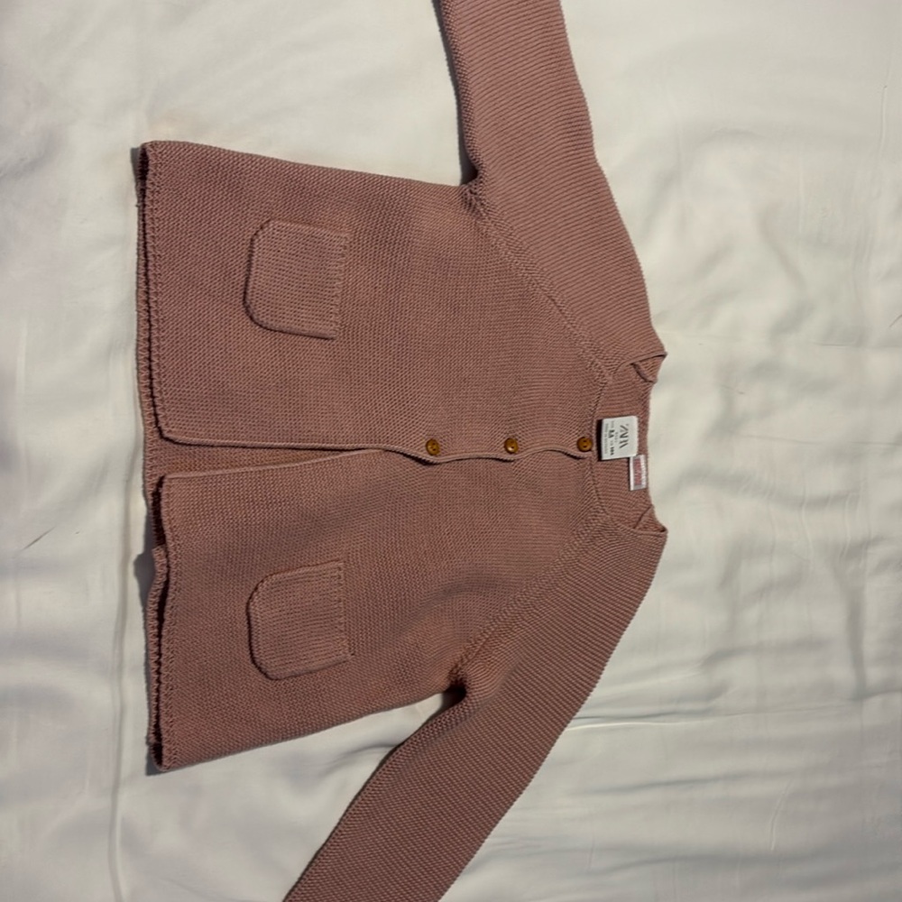 Girls sweet pink cardigan sweater
